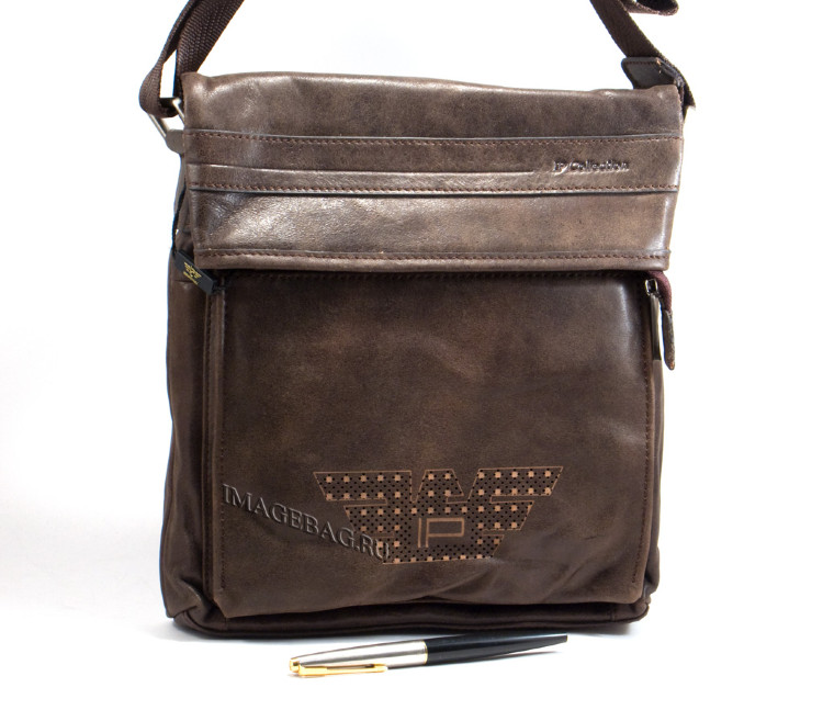 Сумка коричневая кожаная IP Collection 3111-4 COFFEE