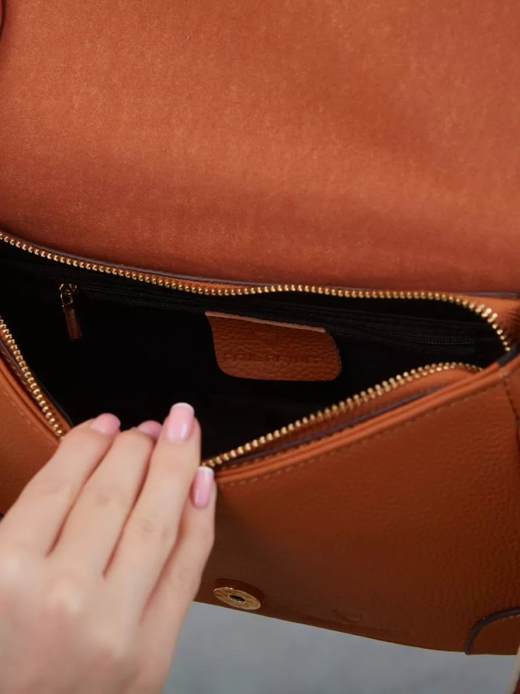 Женская кожаная сумка Paul Rayner brown 6333