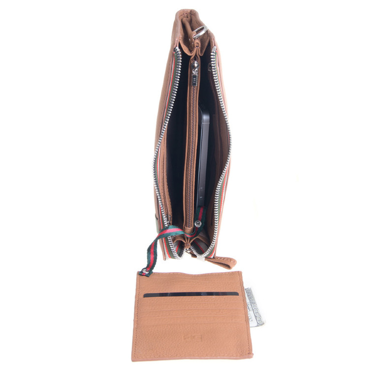 Коричневый мужской клатч на молнии GALIB M-030