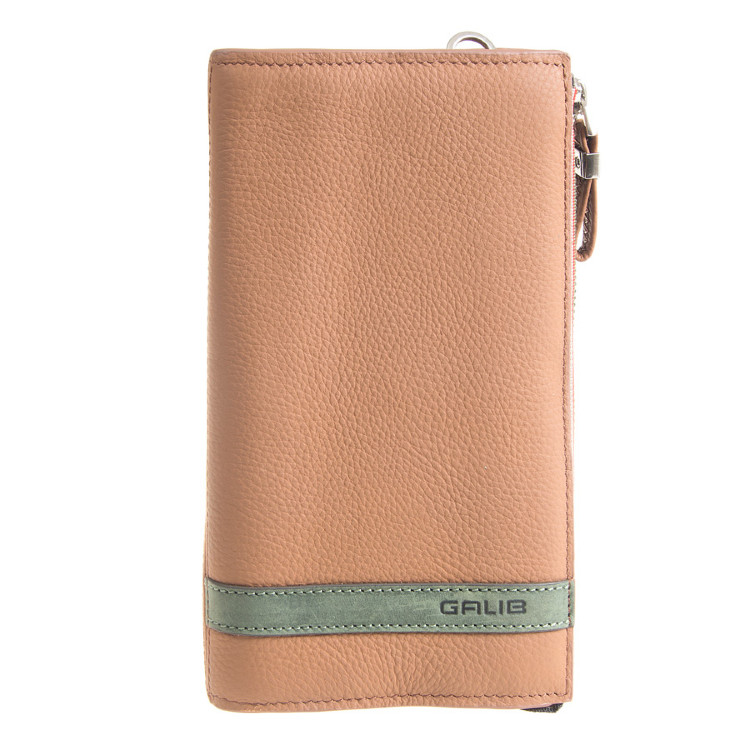 Коричневый мужской клатч на молнии GALIB M-030
