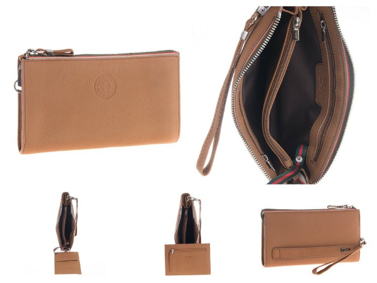 Мужской клатч кожаный коричневый GALIB M-031