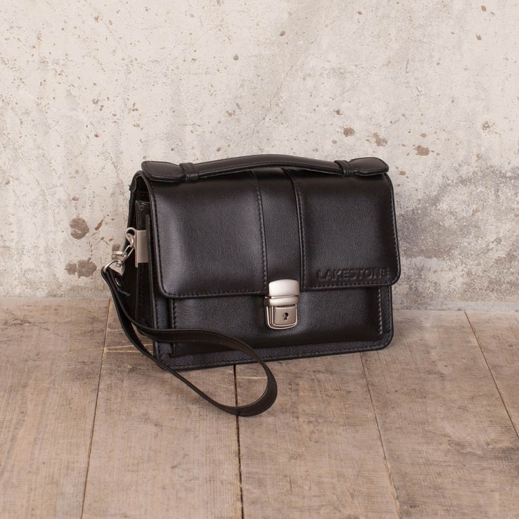 Барсетка мужская из натуральной кожи Alford Black