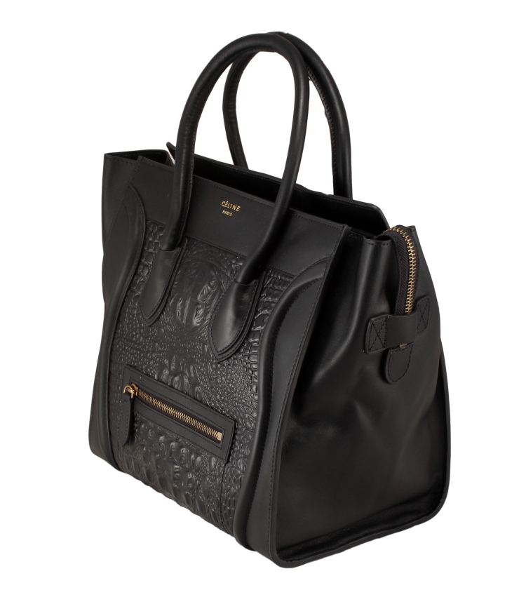 Cумка Celine Luggage croco 8225СL-BL-2black_0824