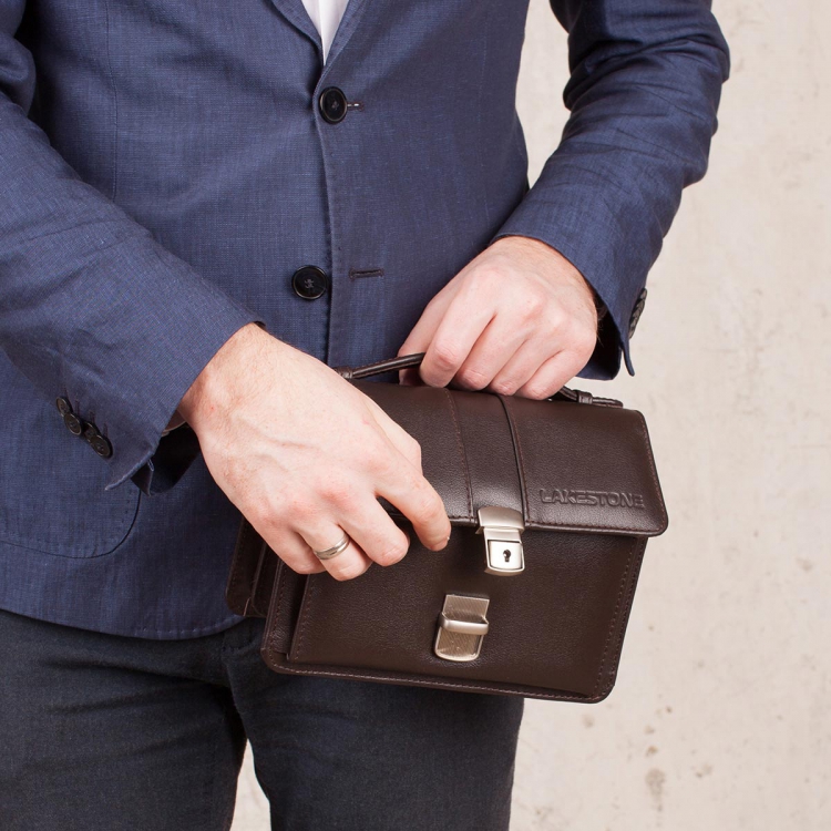 Барсетка мужская коричневая Alford Brown