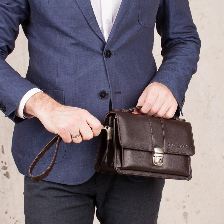 Барсетка мужская коричневая Alford Brown