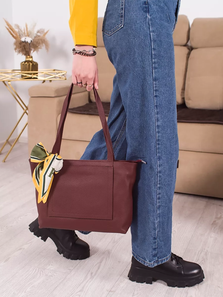 Сумка женская шоппер Paul Rayner burgundy 3188