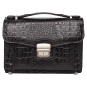 Стильная барсетка мужская из кожи под рептилию Clark Black Caiman