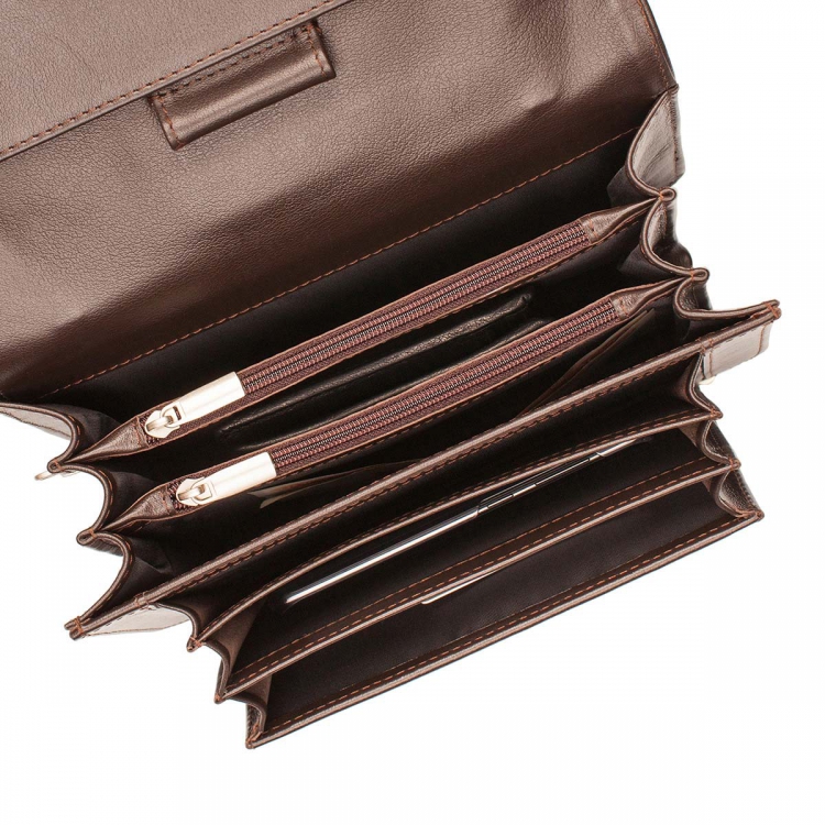 Вместительная барсетка мужская кожаная Clark Brown
