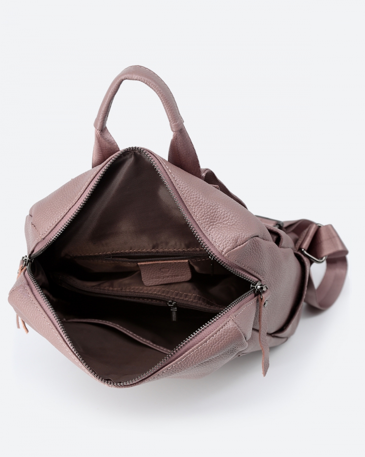 Женский рюкзак городской кожаный темно-розовый Paul Rayner 1071