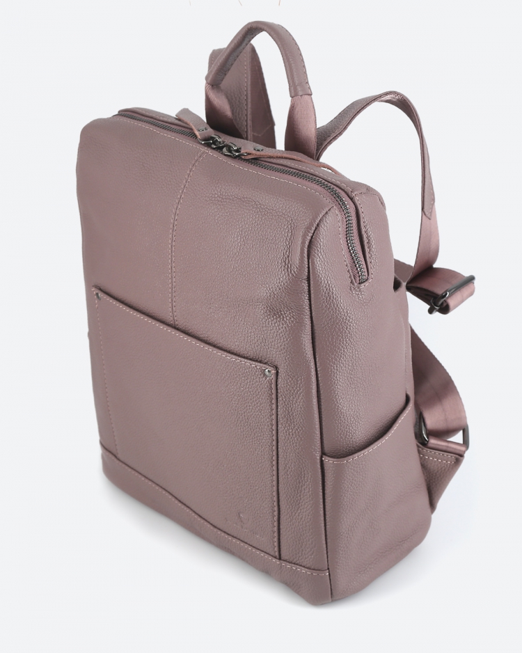 Женский рюкзак городской кожаный темно-розовый Paul Rayner 1071