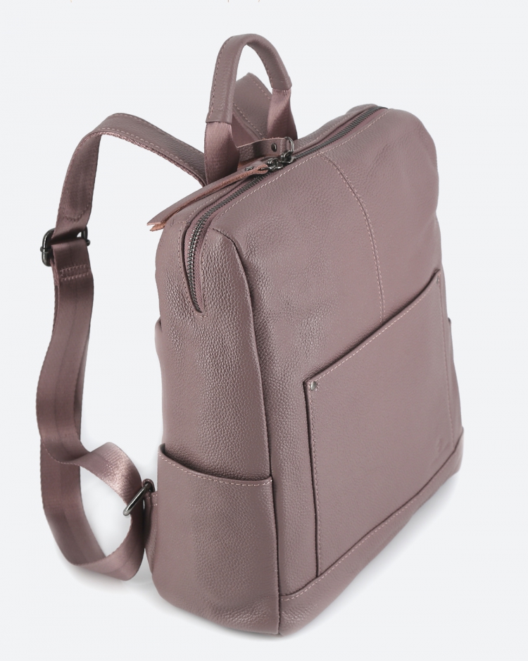 Женский рюкзак городской кожаный темно-розовый Paul Rayner 1071