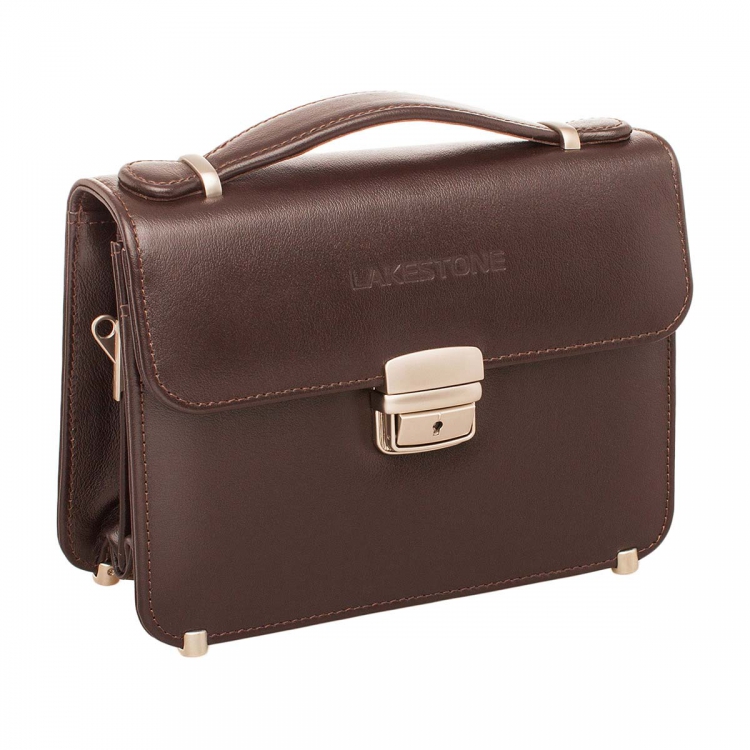 Барсетка коричневая из натуральной кожи Foxcote brown