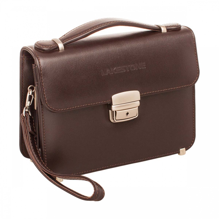 Барсетка коричневая из натуральной кожи Foxcote brown