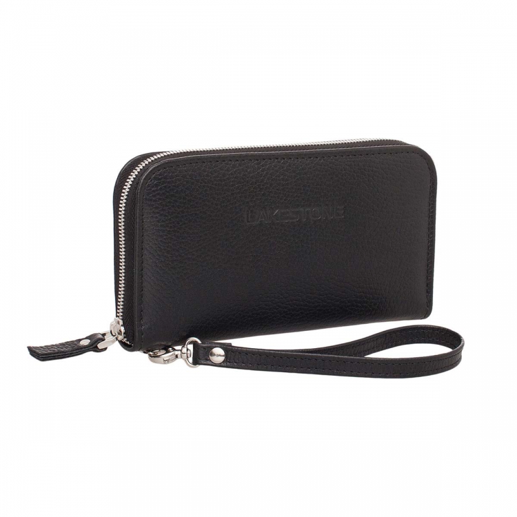 Кожаный мужской бизнес на молнии клатч Arnos Black