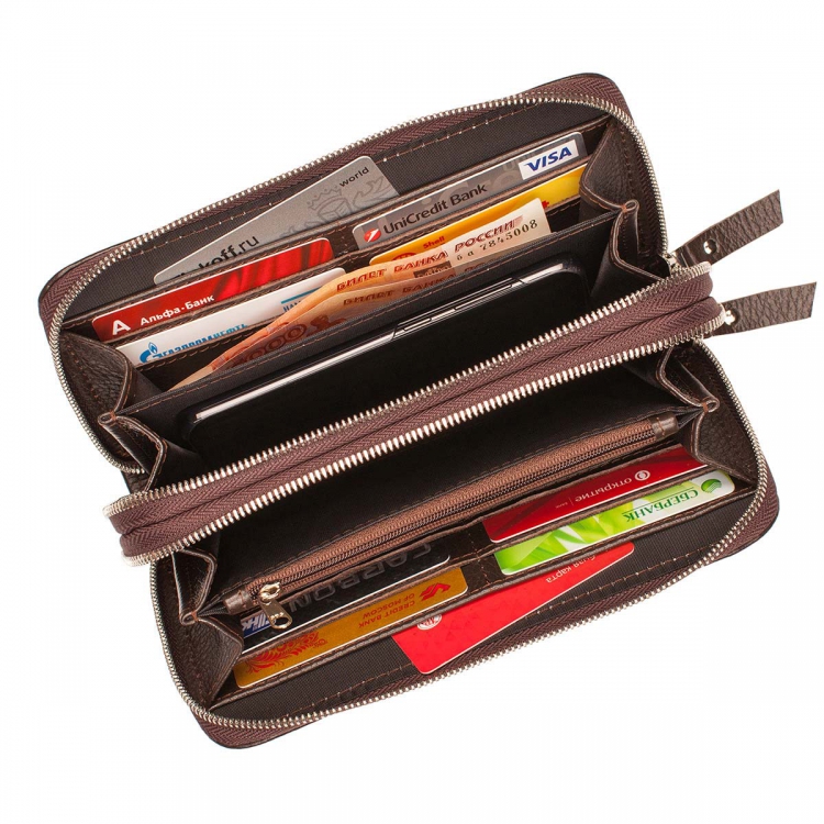 Небольшой кожаный мужской клатч на молнии Bantry Brown