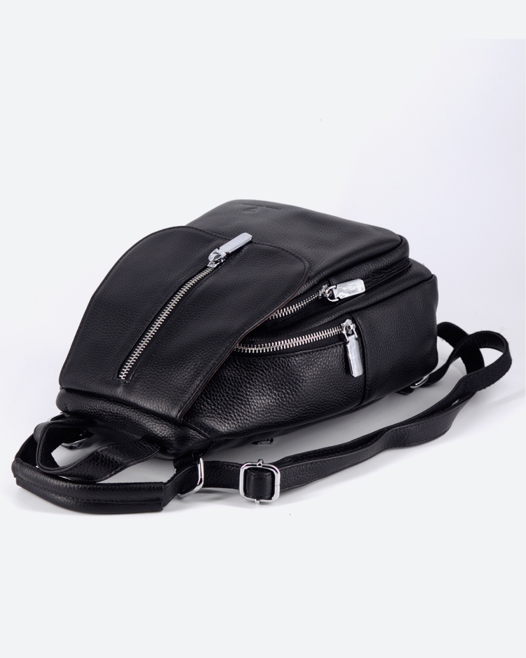 Рюкзак женский кожаный маленький Paul Rayner черный 1031-1