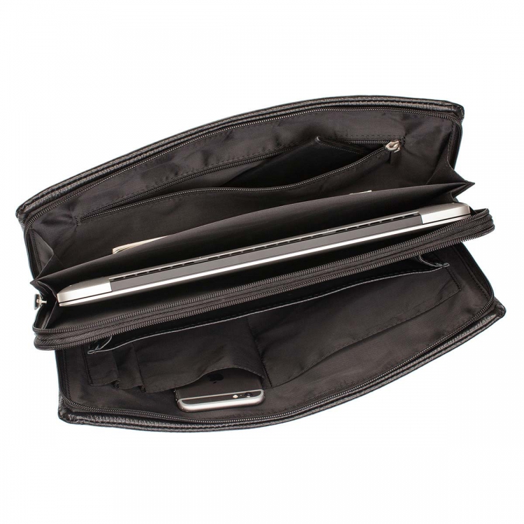 Черная кожаная папка для документов Glenwood Black