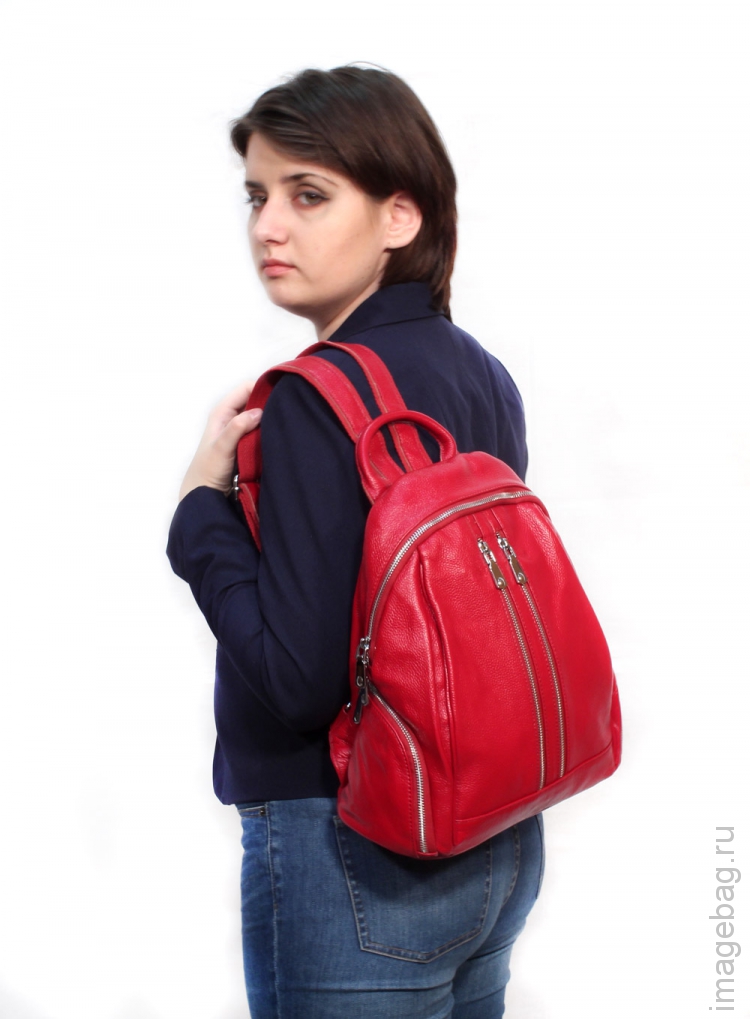 Рюкзак женский городской красный Paul Rayner Candy red