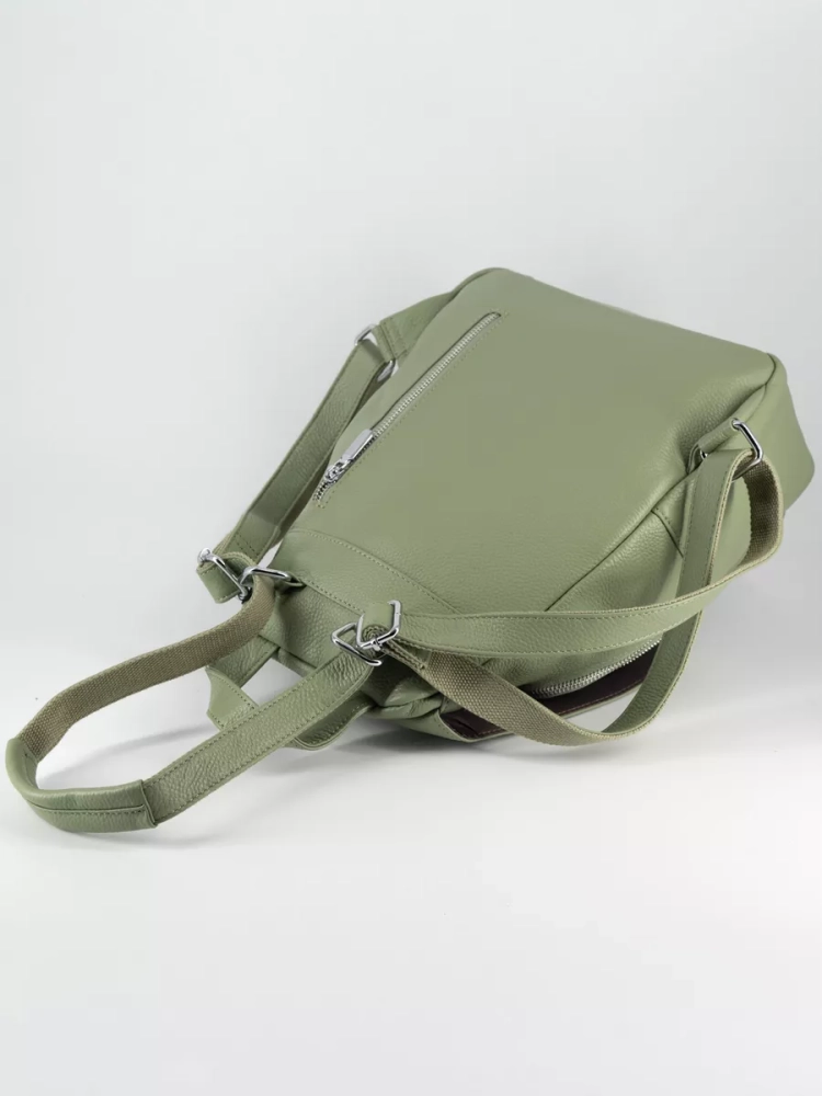 Рюкзак женский кожаный Paul Rayner фисташковый 1031