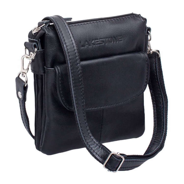 Кожаная маленькая сумка через плечо Osborne Black