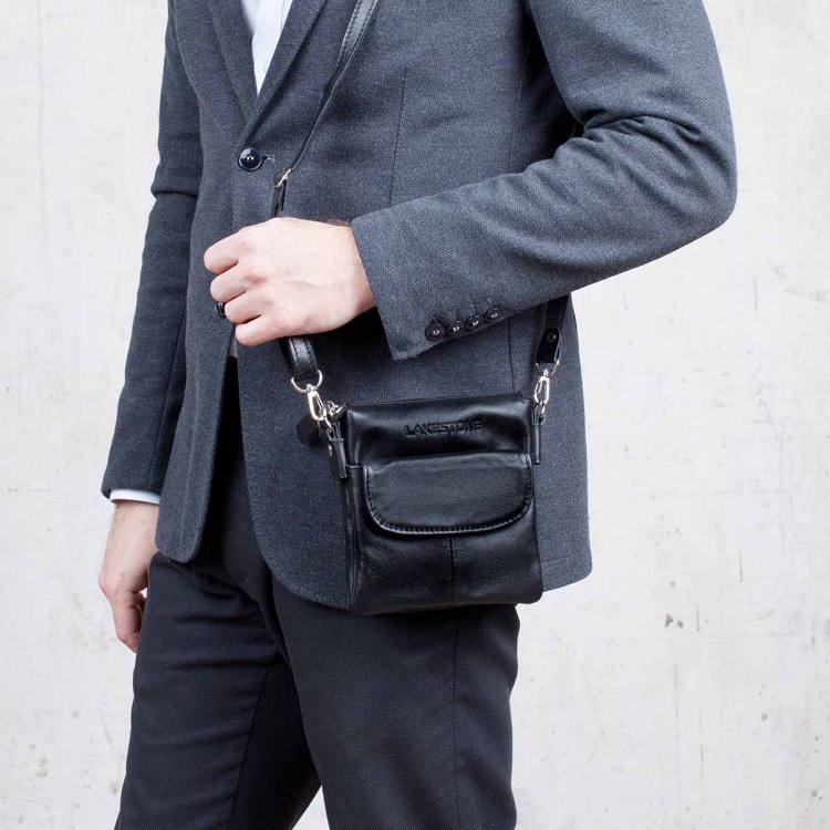 Кожаная маленькая сумка через плечо Osborne Black