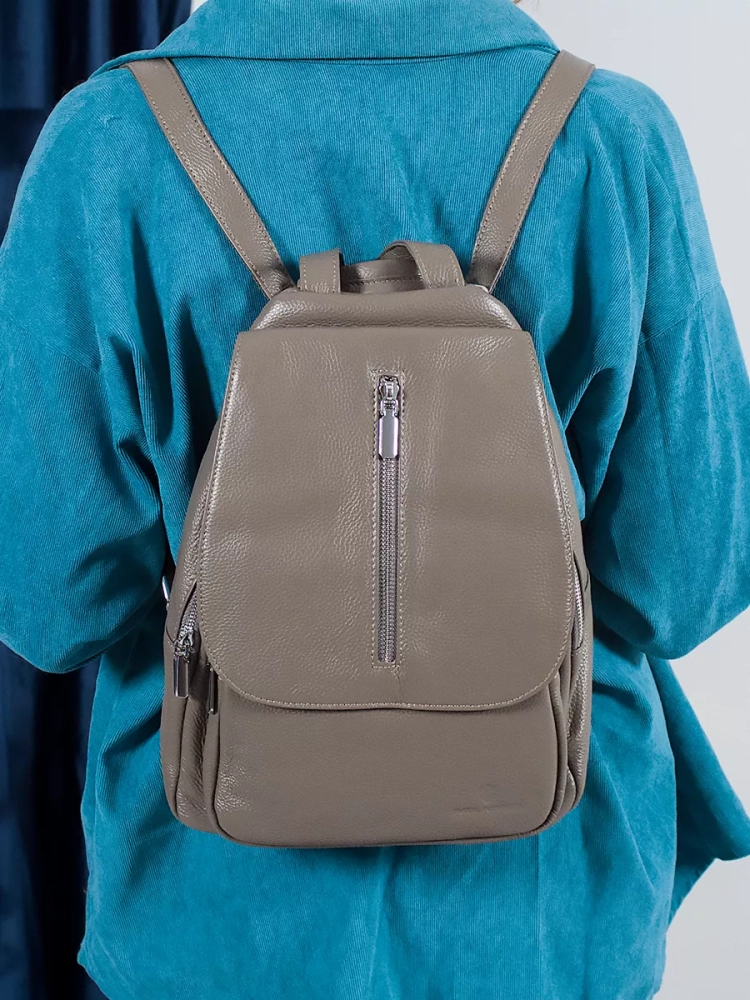 Рюкзак женский кожаный Paul Rayner серый 1031