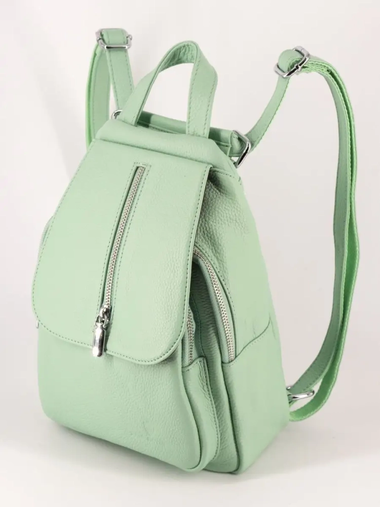 Рюкзак женский кожаный маленький Paul Rayner мята 1031-1