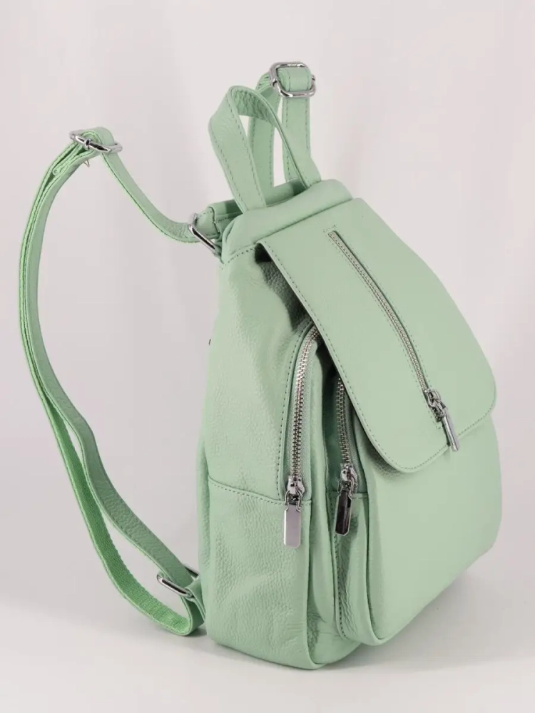 Рюкзак женский кожаный маленький Paul Rayner мята 1031-1