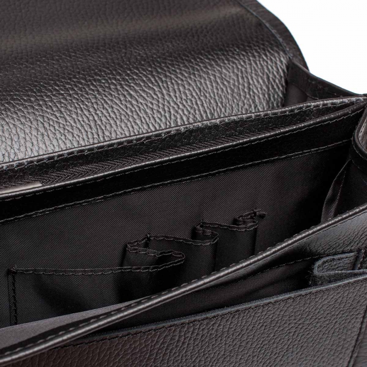 Небольшой мужской кожаный портфель Bishop Black
