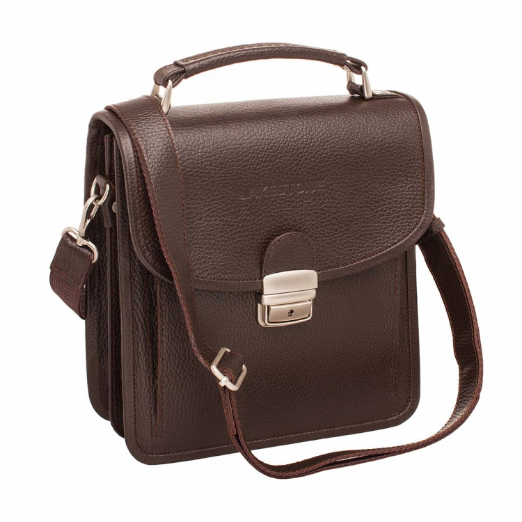 Компактный коричневый мужской портфель Bishop Brown