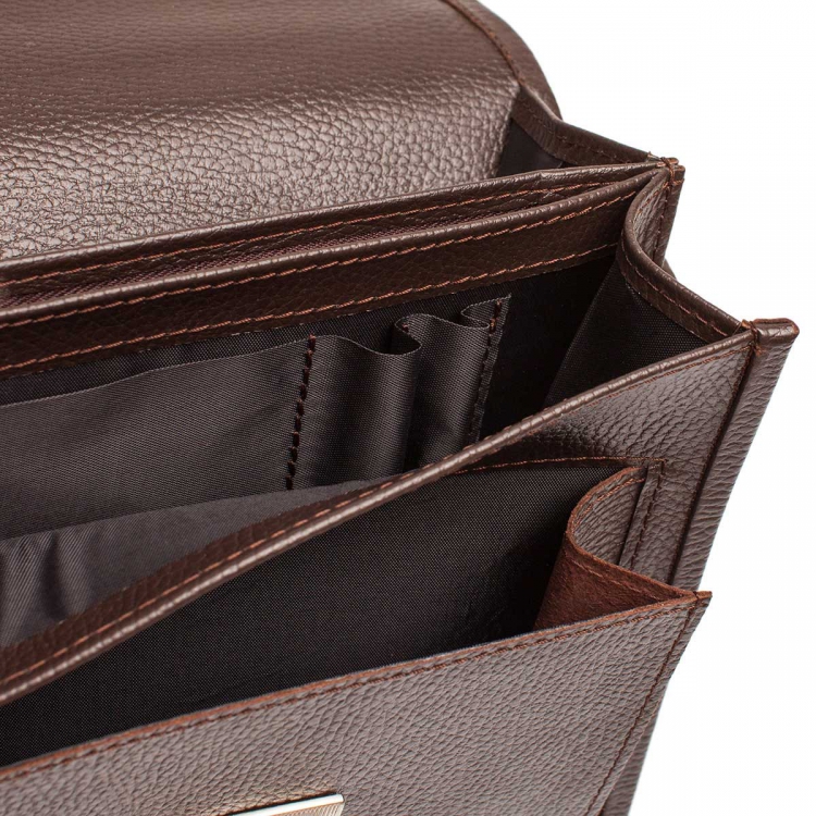 Компактный коричневый мужской портфель Bishop Brown