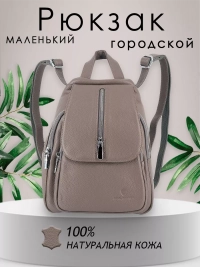 Рюкзак женский кожаный маленький Paul Rayner серый 1031-1