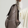 Женский кожаный городской рюкзак PR серый 1029