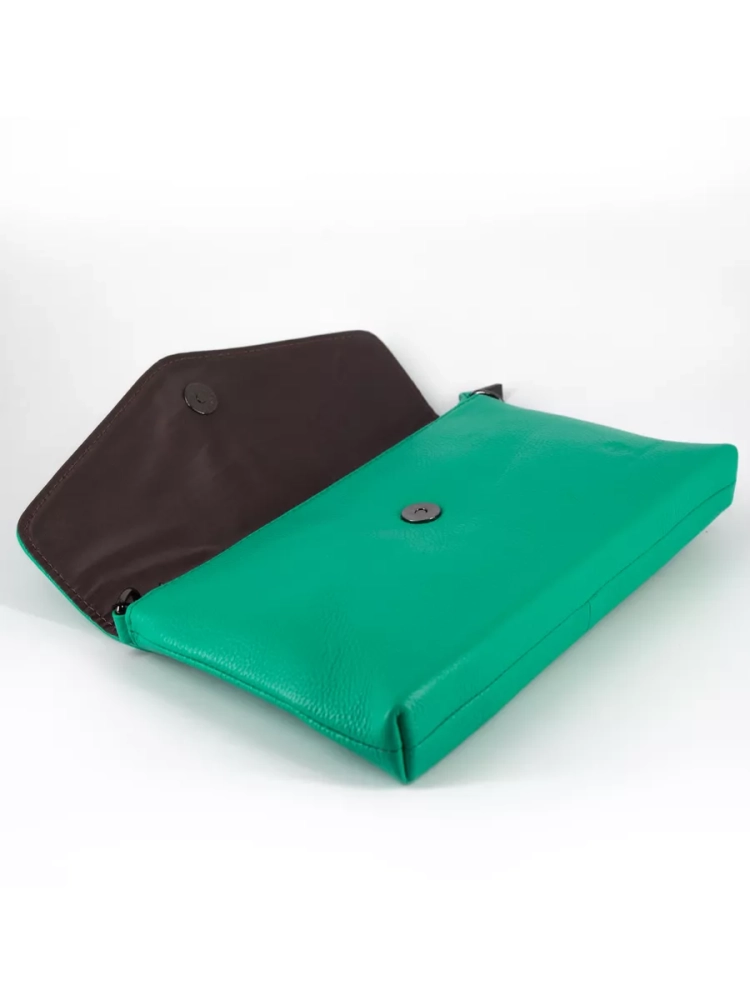 Клатч женский кожаный мятный 8819