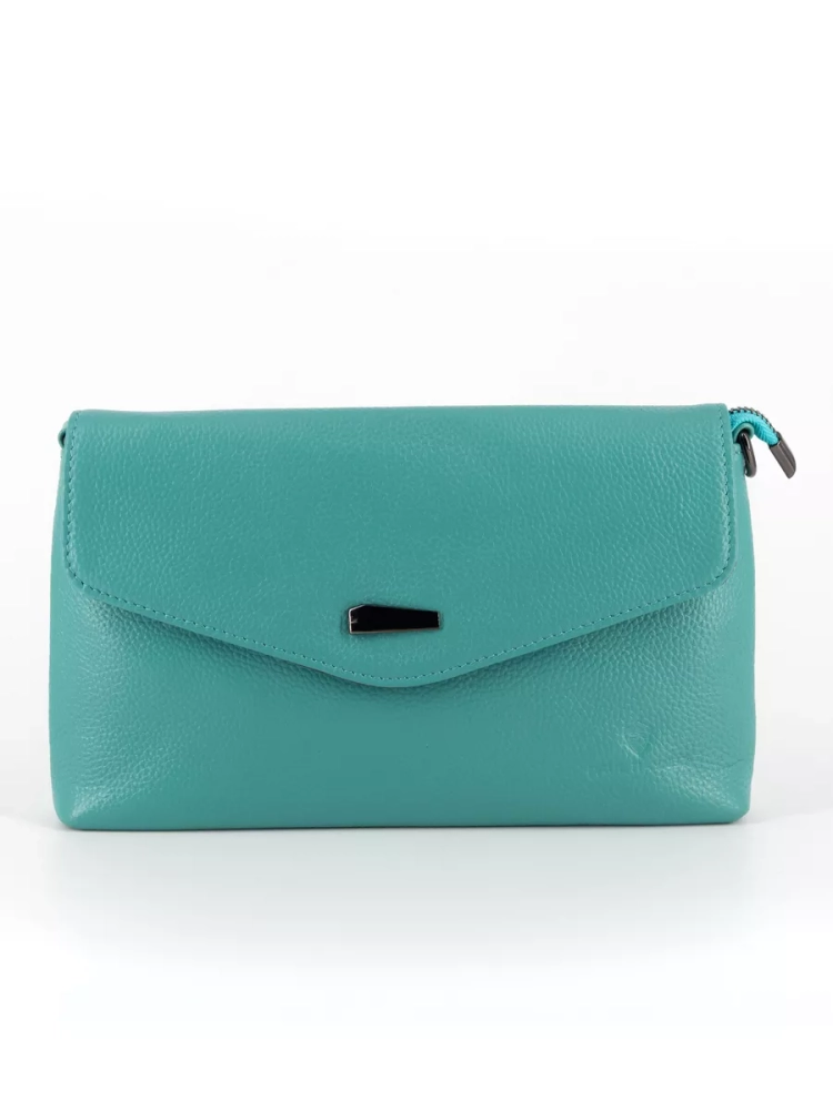 Клатч женский кожаный голубой 8819