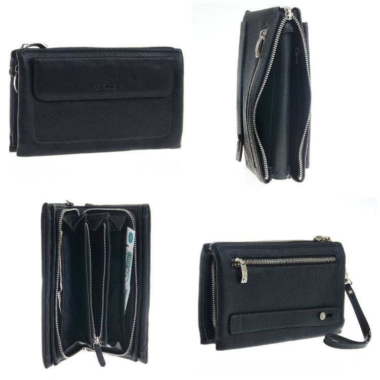 Клатч кожаный мужской на молнии GALIB 7M166