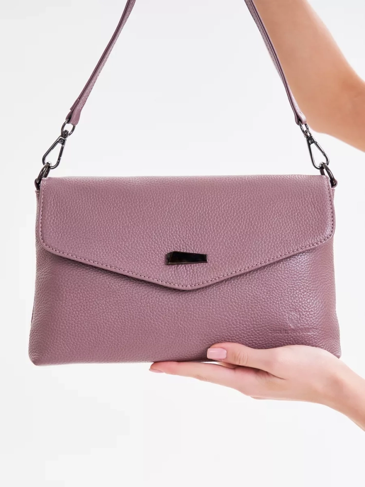 Клатч женский кожаный розовый 8819