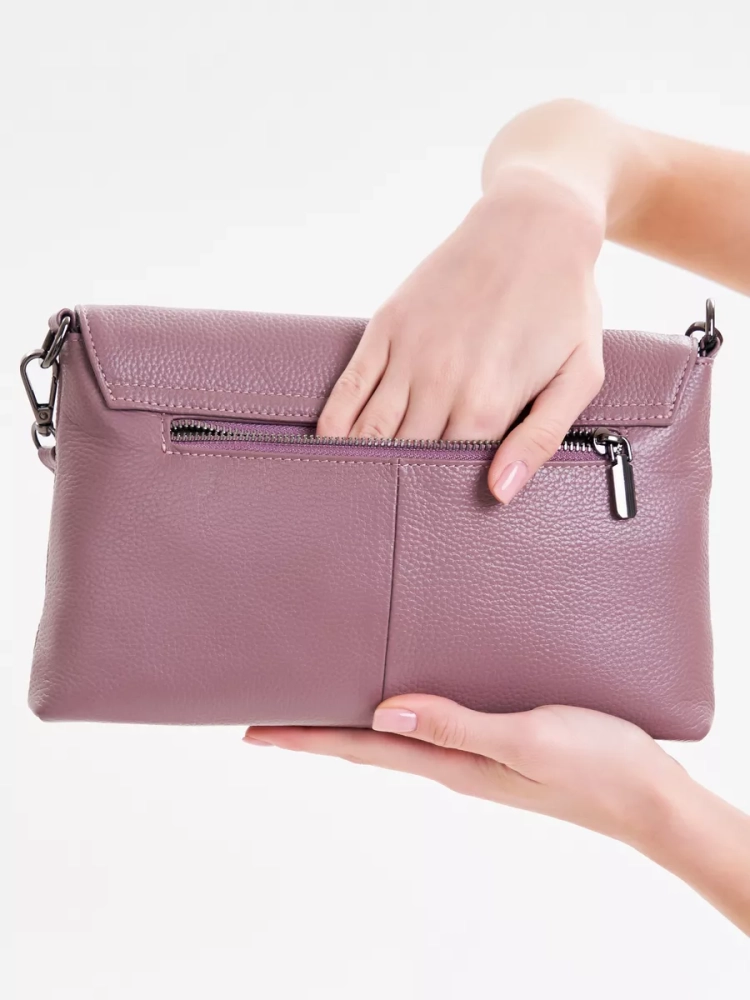 Клатч женский кожаный розовый 8819