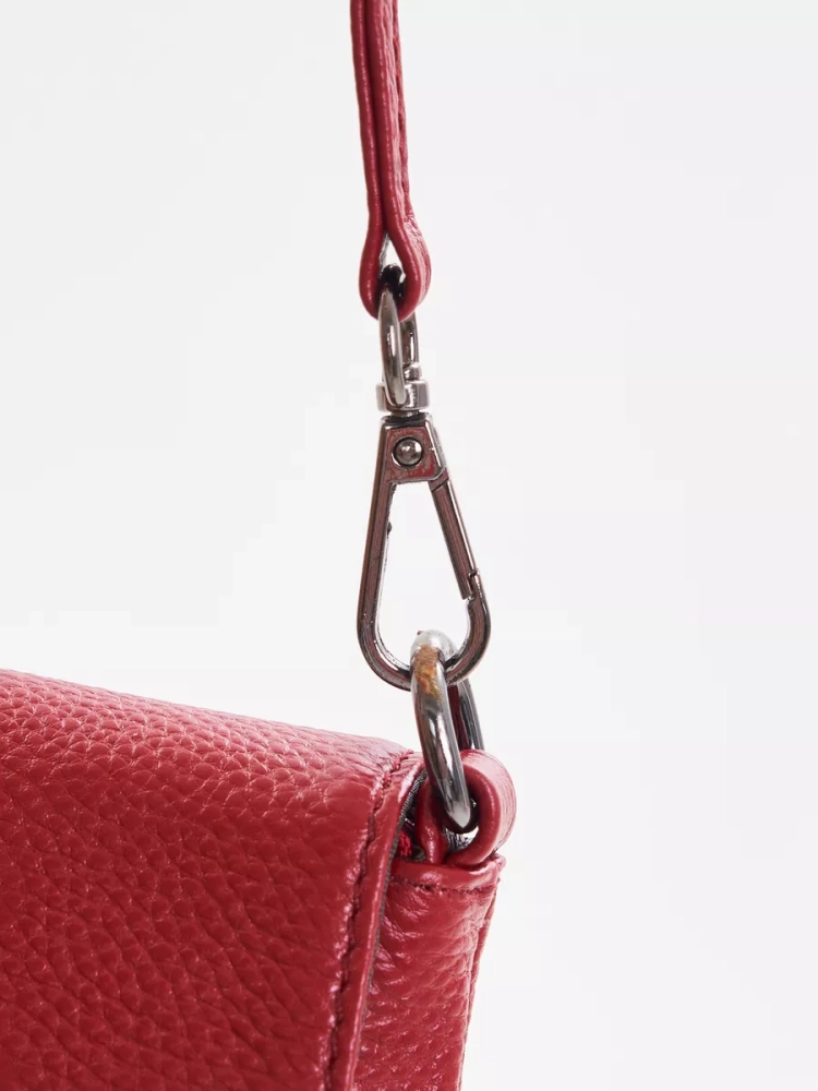 Клатч женский кожаный красный 8819